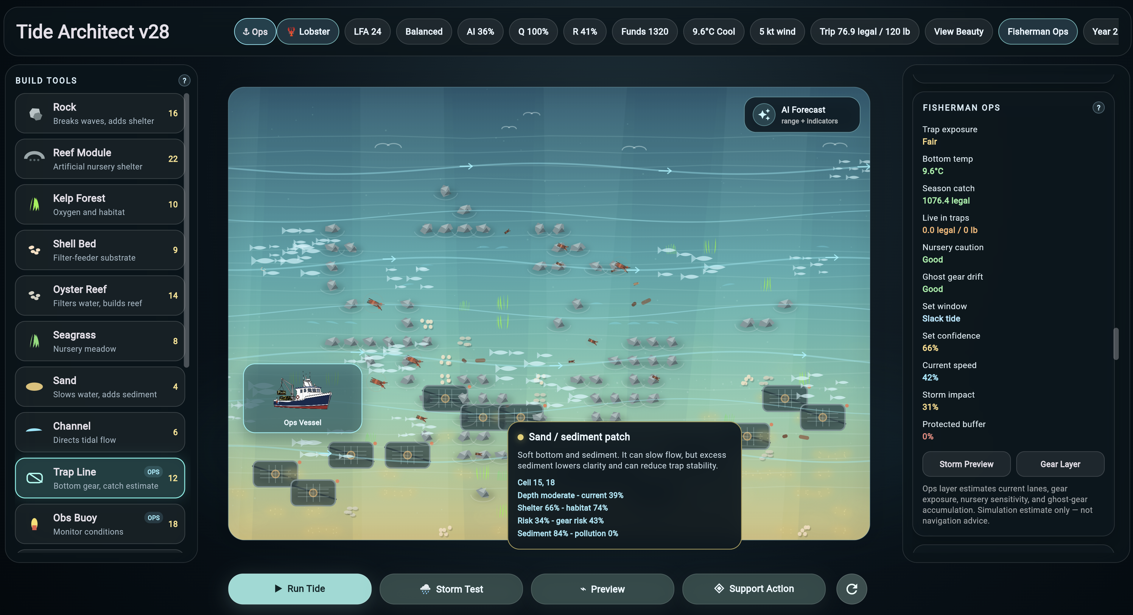 Tide Architect maritime planning dashboard with weather, route, ocean, harbour, and agent modules.